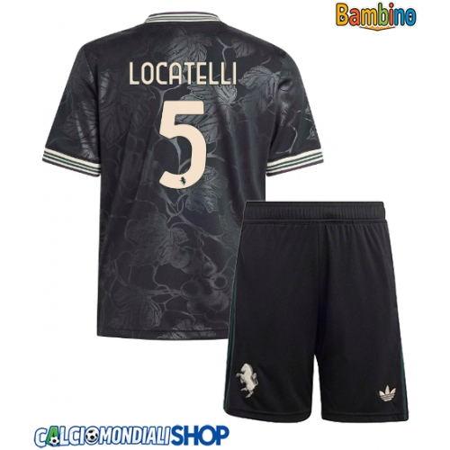 Maglie da calcio Juventus Manuel Locatelli #5 Terza Maglia Bambino 2025-26 Manica Corta + Pantaloni corti)